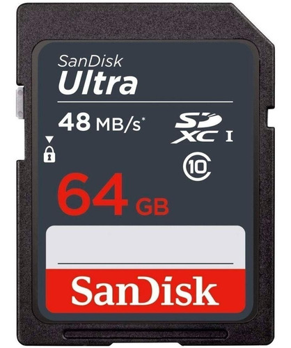 Memoria Sd Sandisk 64gb Camaras Clase 10 La + Rápida Sdxc 48