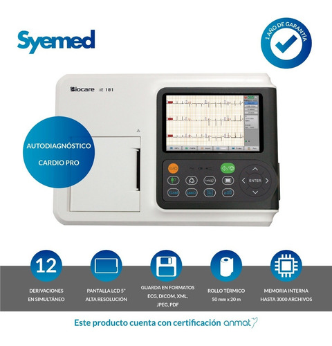 Imagen 4 de 8 de Electrocardiografo Biocare Ie101 1 Canal 12 Derivaciones