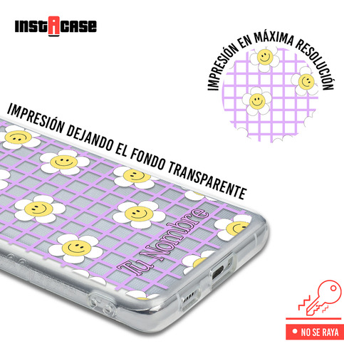 Funda Para Zte Para Mujer Flores Felices Con Tu Nombre