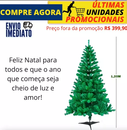 Arvore Natal Grande Decorada Completa 120cm Pisca Led Luxo