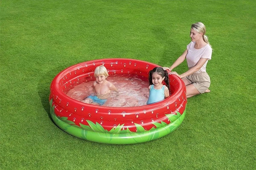 Pileta Inflable Bestway 3 Aros Frutilla 160 X 38 Cm 51145 Color Roja Y Verde