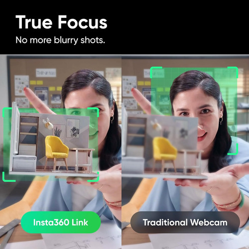 Camara Webcam Insta360, 4 K, Cmos, Con Microfono, Negro
