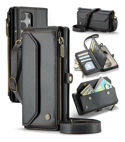 Funda Tipo Cartera De Piel Tipo Cartera Con Cierre Redondo P