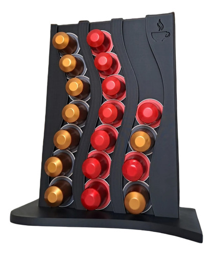 Porta Cápsulas Organizador Nespresso - Para 21 Cápsulas Negro