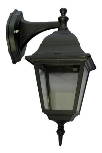 Farol Chapa 4 Caras Sujeción Superior Negro Ip44 E27 