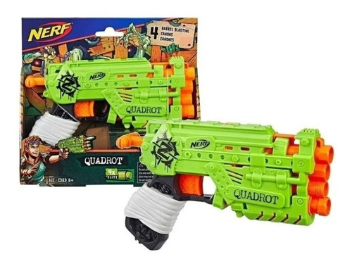 Pistola Nerf Zombie Strike Quadrot Lanzador Hasbro