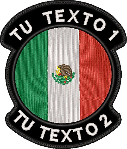 Mexico Parche Bordado Personalizado 2 Textos 3 Piezas