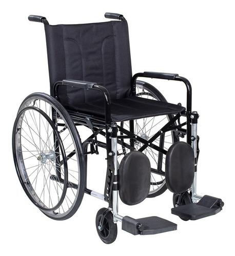 Cadeira De Rodas Cds 301 Pernas Eleváveis Pneu Maciço Cor Preta