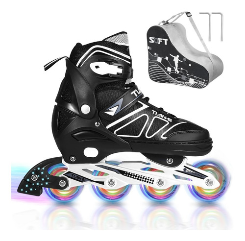 Patines En Línea Profesionales Adulto Ajustables  Con Luces