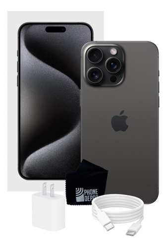 Apple iPhone 15 Pro Max 512 Gb Titanio Negro Esim Con Caja Original Y Bateria 100% (Reacondicionado)