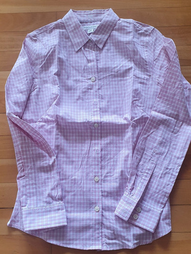 Camisa Banana Republic Cuadrille Rosa Y Blanco Talle 6