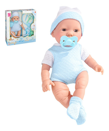 Boneco Bebezinho Real Newborn 35cm Menino Roma Brinquedo    