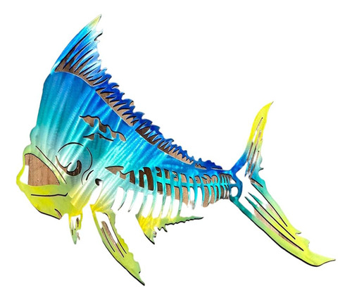 Pintura De Parede Ocean Fish Em Aço Inoxidável