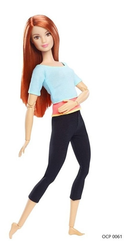 Boneca Barbie Feita Para Mexer Top Azul Ruiva - To Move