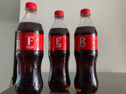 Coca Cola Edición Limitada Letras Fer 3pzs De 500ml