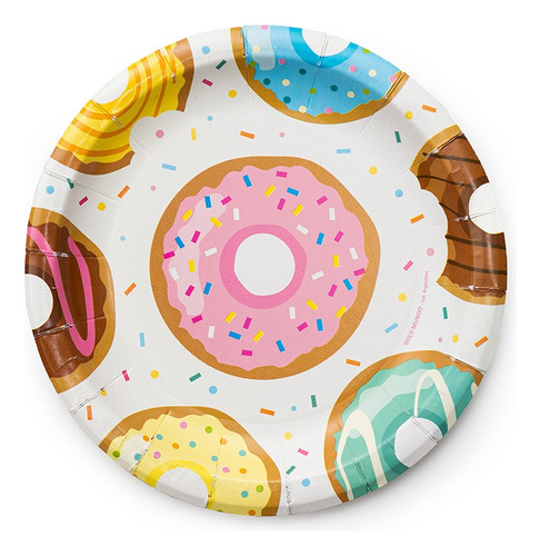 Plato Polipapel Donas Donuts X 8 Unidades