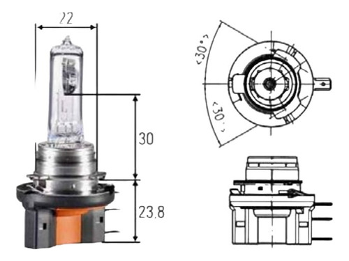 Ampolleta Brm H15 12v 15/55w Pgj23t-1 Halógeno