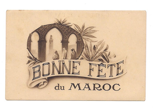 Antigua Postal Bonne Fete Du Maroc Fiestas 1935 559 B3