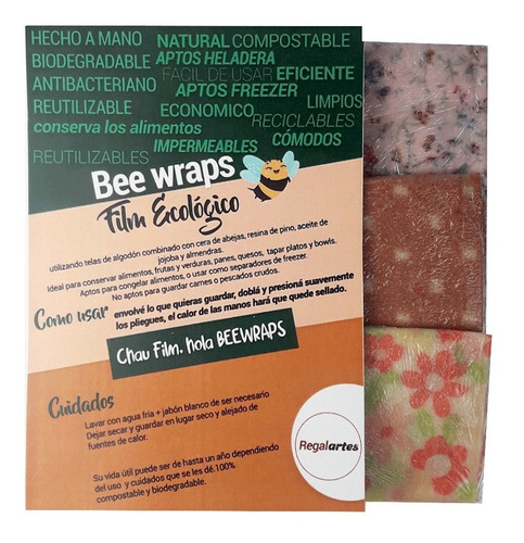 Film Ecológico Bee Wraps Telas Enceradas