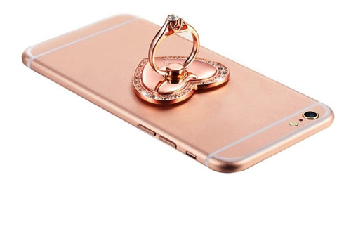 Imagem 2 de 2 de 5 Suporte Anel P/ Celular Iring Strass Coração Atacado