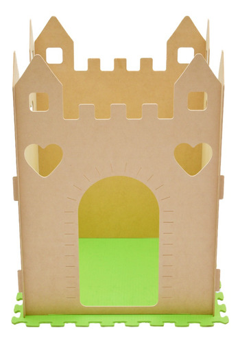 Casita Castillo Casa Infantil Madera Corazones 1x1m + Piso
