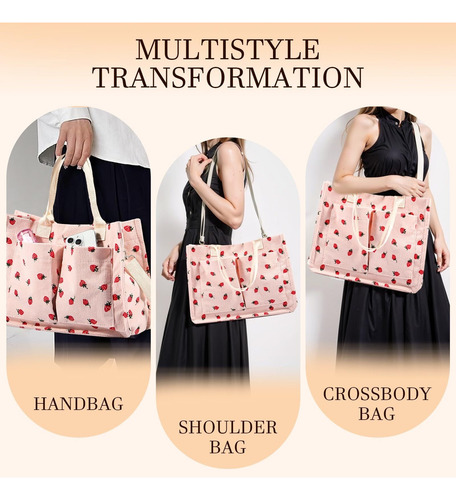Bolso De Mano Con Parches De Fresa Mujer,bolsa Mano Duradera