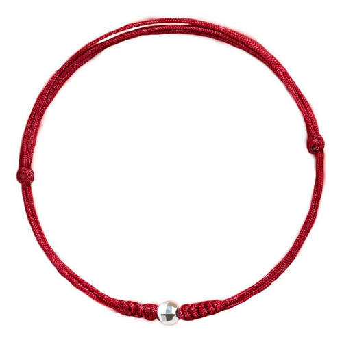 Pulsera Minimalista Cuenta De Plata 925 Hilo Proteccion B188