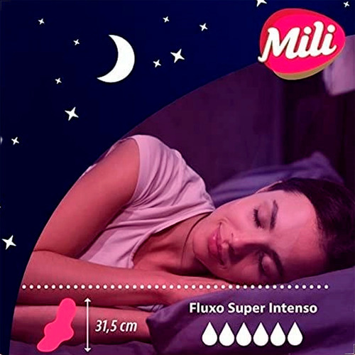Kit 6 Absorvente 32u Mili Proteção Pós-parto Cirúrgico