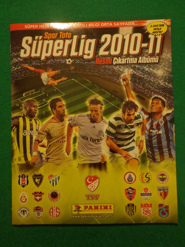 Album Superliga 2010/11 Turquia Panini Completo Colado