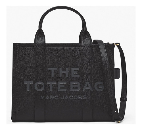 Bolsa Tote Bag De Cuero Negro Para Adultos - Marc Jacobs Negro Níquel Negro