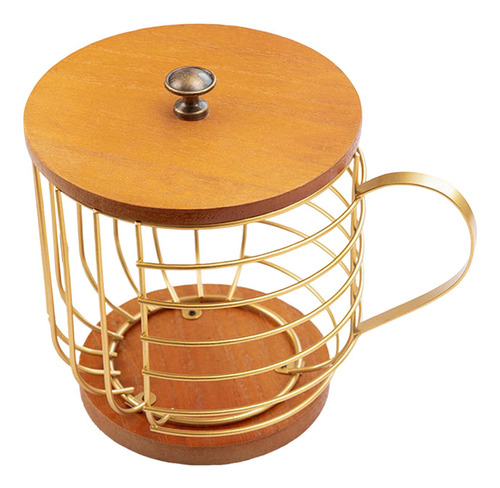 Soporte Para Cápsulas De Café Con Tapa, Base De Madera,