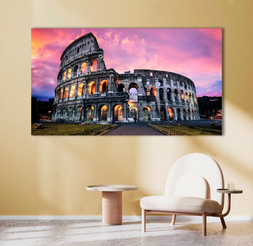 Cuadro Decorativo Fotografia Roma Coliseo Italia 90x50