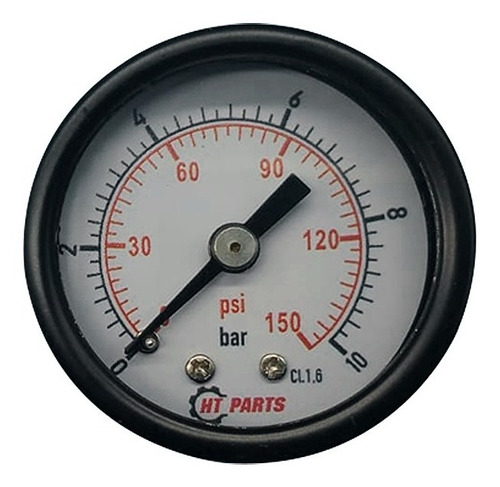 Manômetro Pneumático Pressão 0 A 10 Bar 140 Psi Horizontal