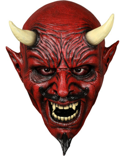 Máscara De Diablo Demonio Oktober Studios Lucifer Halloween Color Rojo Devil