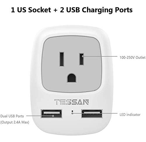 Adaptador De Enchufe De Viaje Europeo, Paquete De 2, Adaptad