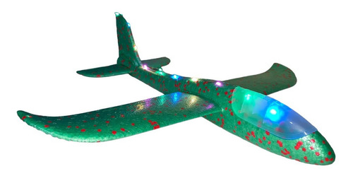 Avion Luz Led Unicel Juguete Planeador Mayoreo Color Verde