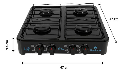 Parrilla Estufa De Gas Lp 4 Quemadores Negro