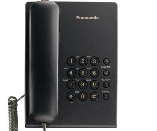 Teléfono Panasonic Kx Ts 500 Mesa O Pared Color Negro