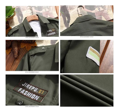 Camisas Para Hombre, Camisa Militar De Algodón, Chamarra Cas