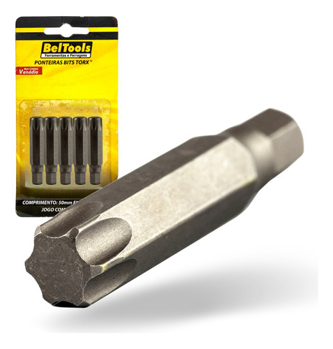 Kit C/ 5 Ponta Bit Torx 50mmx5/16xt55 Beltools