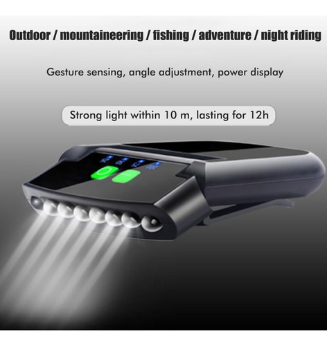 Linterna Frontal Con Clip On Hat, Recargable Por Usb, 6 Led