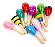 Comprar Sonajero Musical Maracas De Madera Juguete Niños 