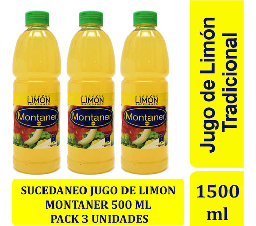 Sucedáneo De Limón Botella., 500 Ml Pack 3 Unidades