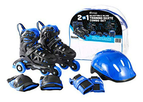 Chicago Skates Boys Inline Training Skate Combo Set - Blue -