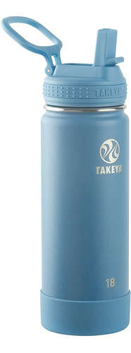 Takeya Actives - Botella De Agua Aislada Con Tapa De Paja, 1