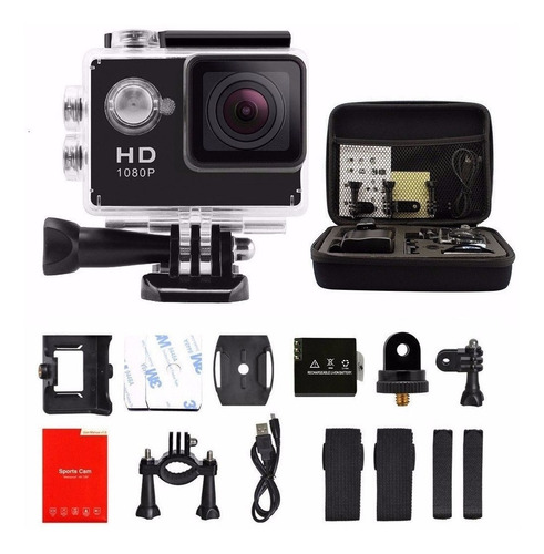 Camara Deportiva Go Sumergible Full Hd  + Estuche Pro Y Accs