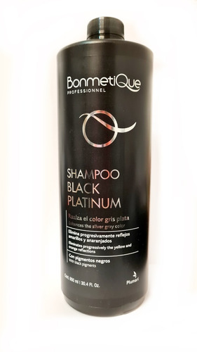 Shampoo Black Platinum Bonmetique 900ml Cabello Gris 