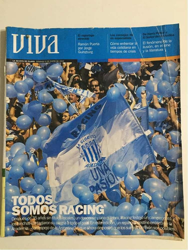Revista Viva # 1340 6/1/2002 Todos Somos Racing/campeón