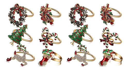 12 Servilleteros Navideños, Servilletero De Navidad, Anillos