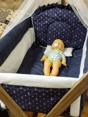 Imagen 10 de 10 de Catre Cuna Incluye Tul, Sábana Y Almohadón Decorativo!!!!
